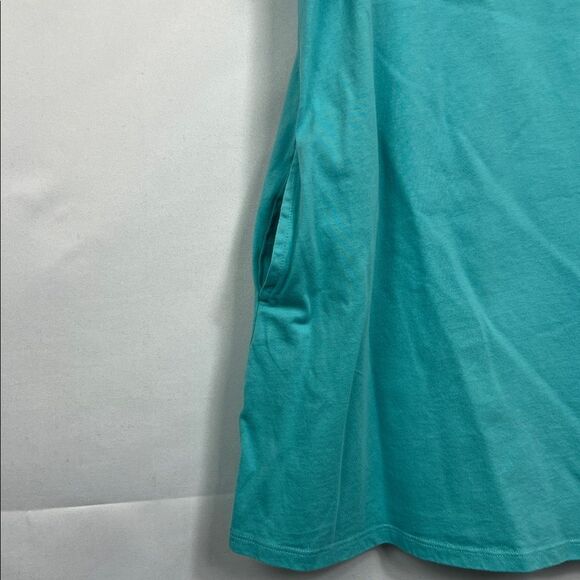 Tea Collection teal and peach floral short sleeve knit dress with pockets size 6 - Picture 8 of 11